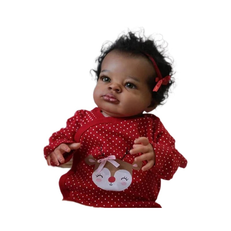 50cm muñeca de simulación muñeca de piel negra Lanny transfronteriza suministro de Venta caliente entrega de una sola pieza