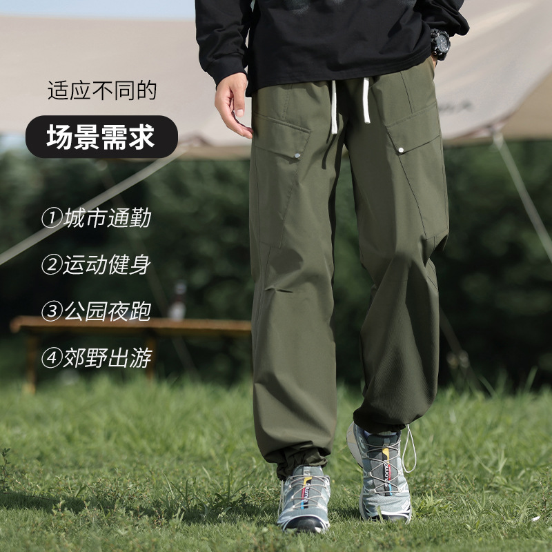 2026 nuevo hombre estilo americano marca de moda pantalones paracaidistas primavera y otoño al aire libre sueltos pantalones casuales deportivos multifuncionales para hombres image 3