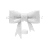 Bow straw lid-white (glitter)