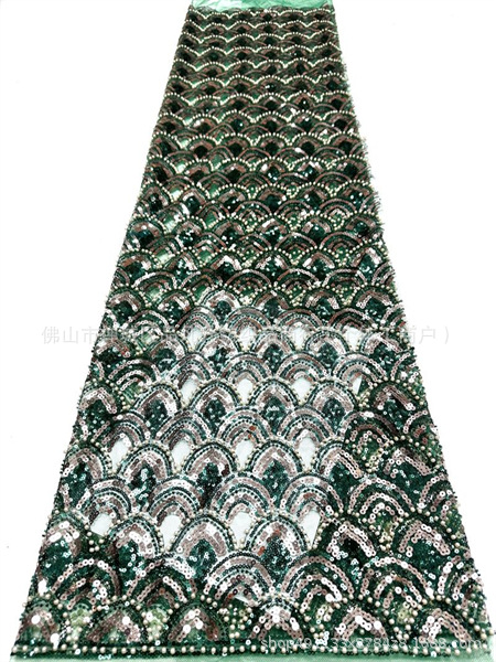 Fabricantes de escamas de pescado nueva tela de encaje de cuentas Gao Ding vestido de fiesta de baile de moda tela image 12