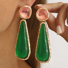 11445欧美复古几何小众树脂耳环 ZA个性优雅时尚宫廷风宴会耳坠女