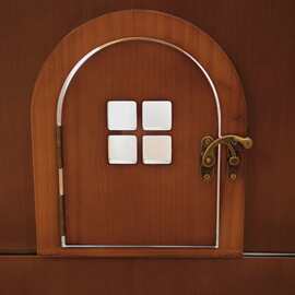 家用木质宠物门洞猫咪狗狗自由出入拱形门实木宠物自行出入预留门