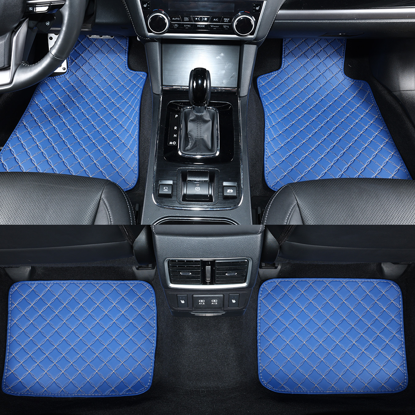 Universal car floor mats for all seasons, no tools required, quick installation, easy to clean and maintain, four-piece set