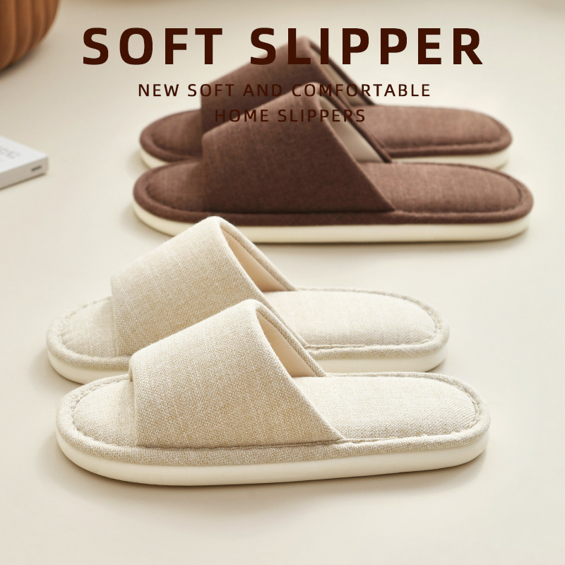 Japanese-style unprinted cotton and linen slippers women's home spring indoor wood floor high-grade linen slippers for guests in four seasons Japanese-style unprinted cotton and linen slippers women's home spring indoor wood floor high-grade linen slippers for guests in four seasons