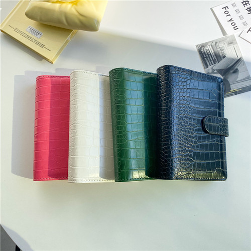 Crocodile textured leather binder Macaron notebook 6-hole hand ledger notepad business fashion office