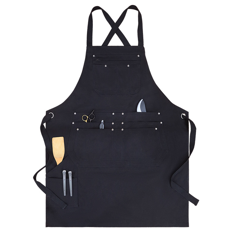 Amazon Twill Algodon Logo Personalizado Multi-bolsillo Herramientas de jardinería Tattoo Barista Trajes de trabajo delantal