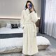 Women's Autumn and Winter Warm Sweet Lined fleece-lined Thickened Long Sleeve Nightgown