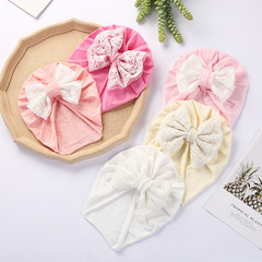 Cross-border new candy color baby hoodie lace bow children's Indian hat baby cotton brimless hat