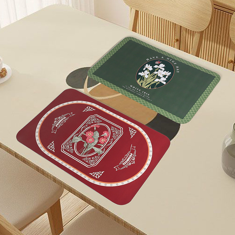 Estera de mesa de cuero vintage impermeable a prueba de aceite desechable vajilla estera tablero de tablero nórdico rejilla lado del gabinete estera de aislamiento engrosada