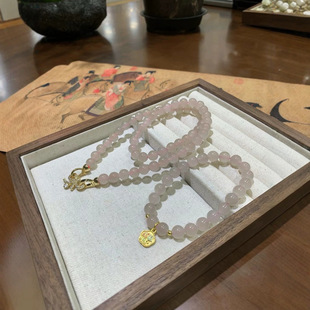 Jin Yutang Xinjiang Hetian Jade Lotus Root Powder Necklace Bracelet Ice Translucent Moisturizing Color Fresh Selected Goods 66