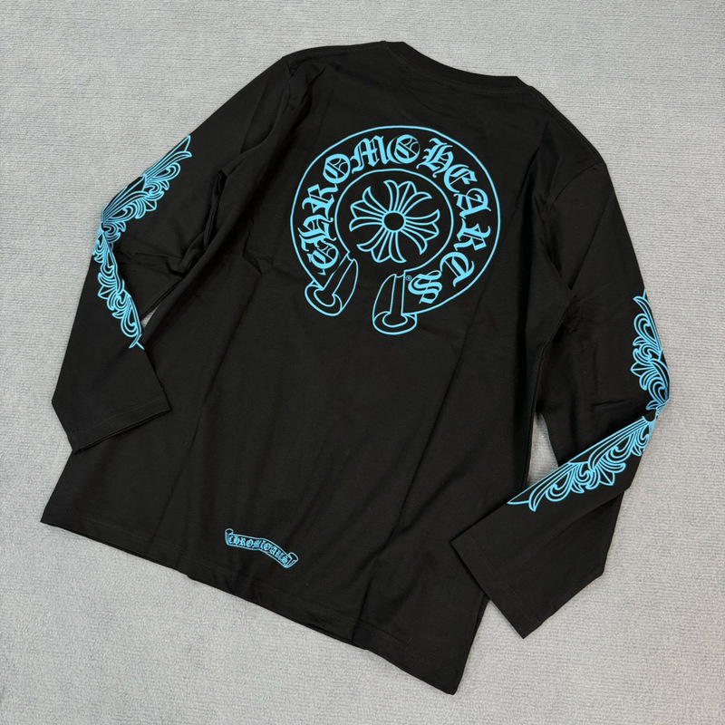 【In-Stock Authentic Version】Ch Croton Autumn/Winter New Style Long-Sleeve T-Shirt with Chest Pocket and Horse Hoof Sanskrit Design 【In-Stock Authentic Version】Ch Croton Autumn/Winter New Style Long-Sleeve T-Shirt with Chest Pocket and Horse Hoof Sanskrit Design