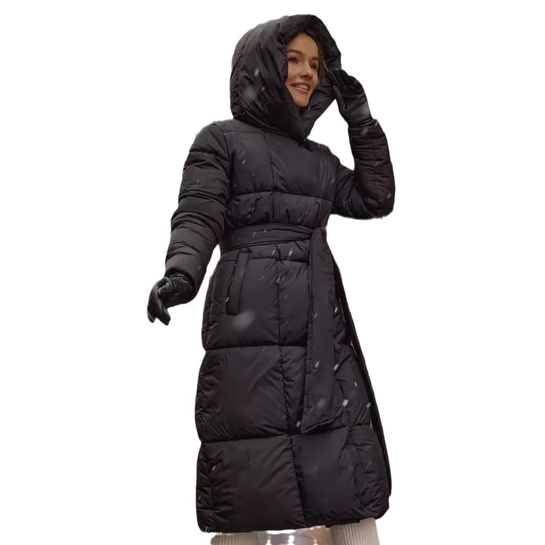 Vêtements pour femmes Veste d'hiver Veste en coton pour femmes Veste longue en coton rembourrée pour femmes Veste chaude à fermeture éclair_voghion.com