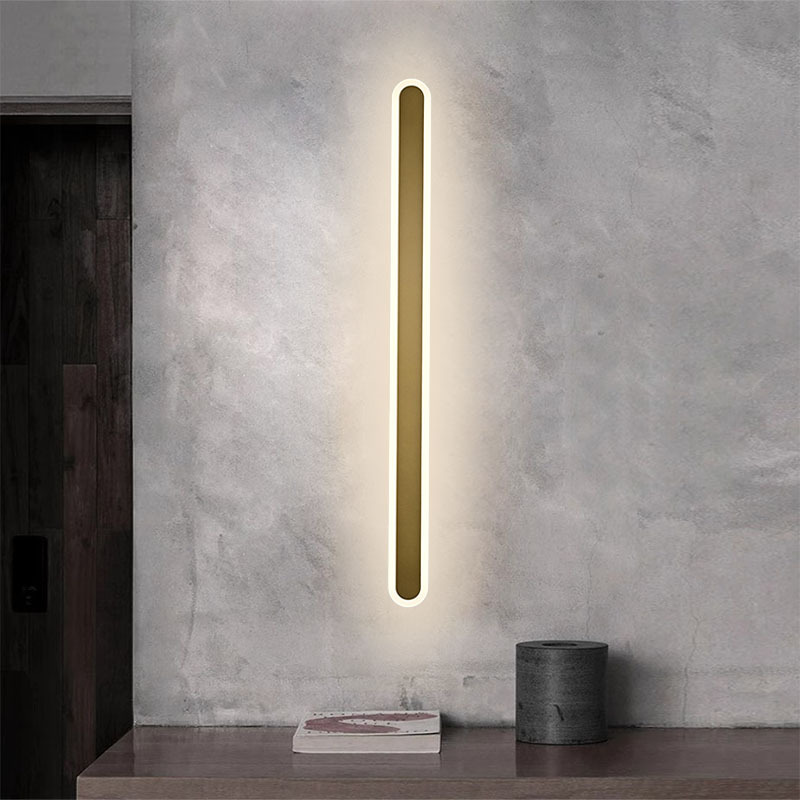 Moderno minimalista LED lámpara de pared de barra dormitorio cabecera sala de estar pared de fondo pasillo escalera línea minimalista lámpara de pared