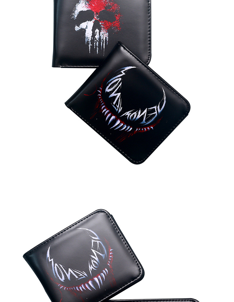 Unisex Letter Skull PVC Open Small Wallets display picture 18