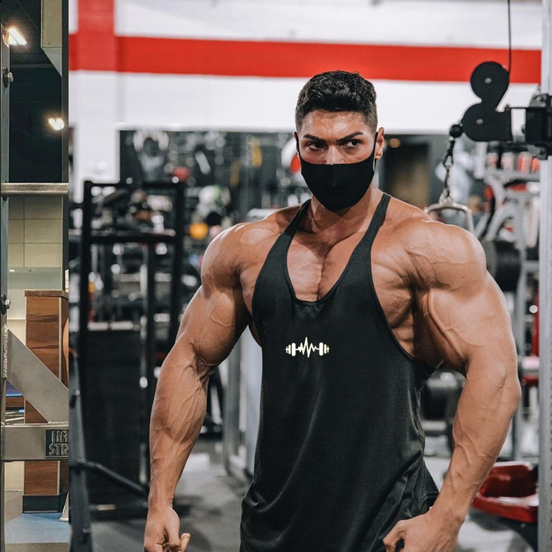 Fitness Vest Men's Loose Training I-shaped Sling Cotton Sports Hurdle Style Bodybuilding Thin Belt Round Neck Large Size Fashionable Style Fitness Vest Men's Loose Training I-shaped Sling Cotton Sports Hurdle Style Bodybuilding Thin Belt Round Neck Large Size Fashionable Style