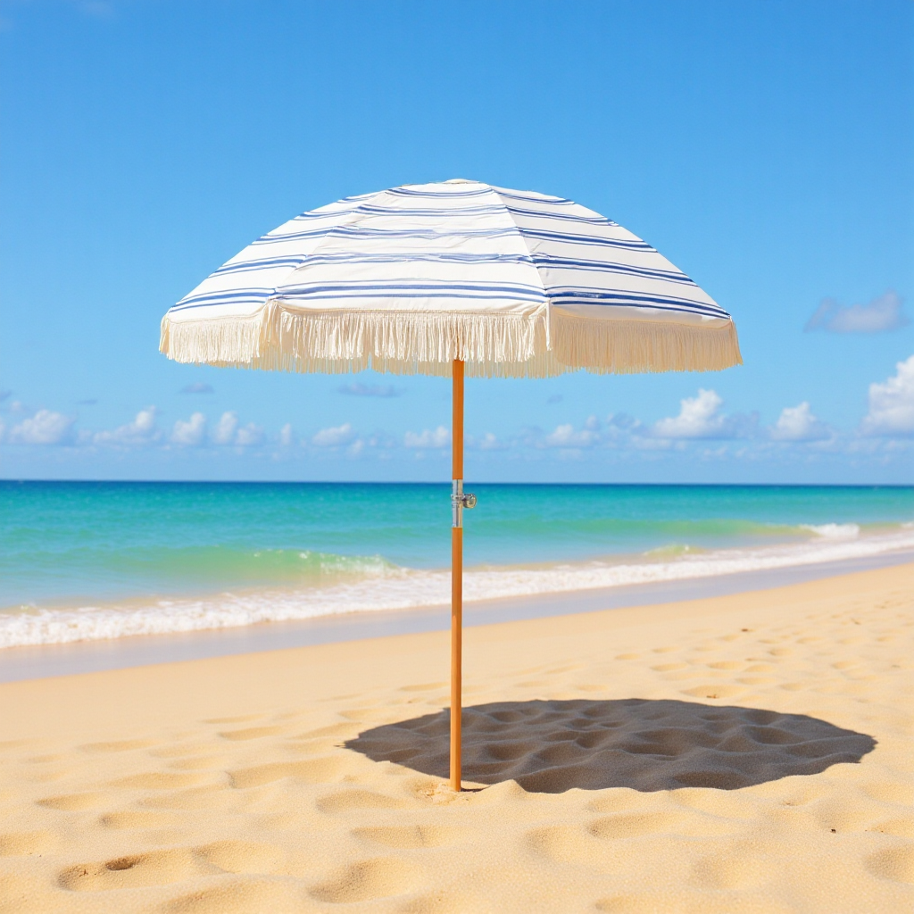 Custom Outdoor Portable Beach Umbrella Easy Setup with Beach Anchor and Carrying Bag