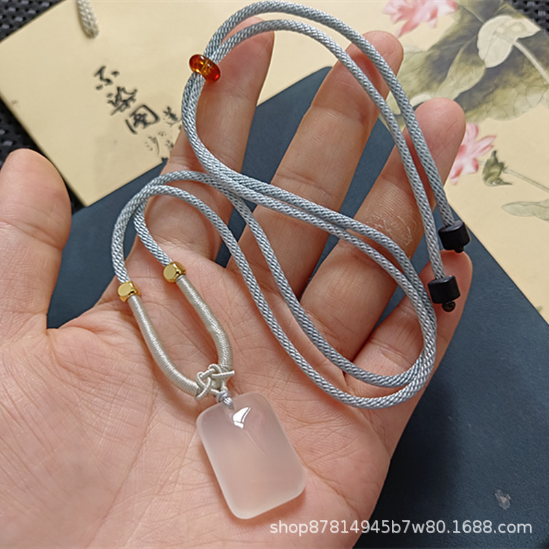 라이트 블루 로프 (22*16mm) 가있는 흰색 옥수 작은 아무것도 카드