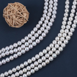 International Size 16 Inch Freshwater Pearl Ball String 8-8.5mm 3a/4a White Ball DIY Accessories