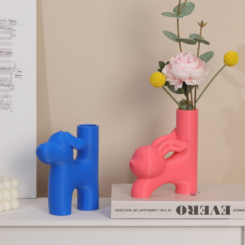 Chậu Cây Resin Bình hoa thủy canh hình động vật 3D resin, bình cây để bàn, trang trí nhà và văn phòng (RG-213)