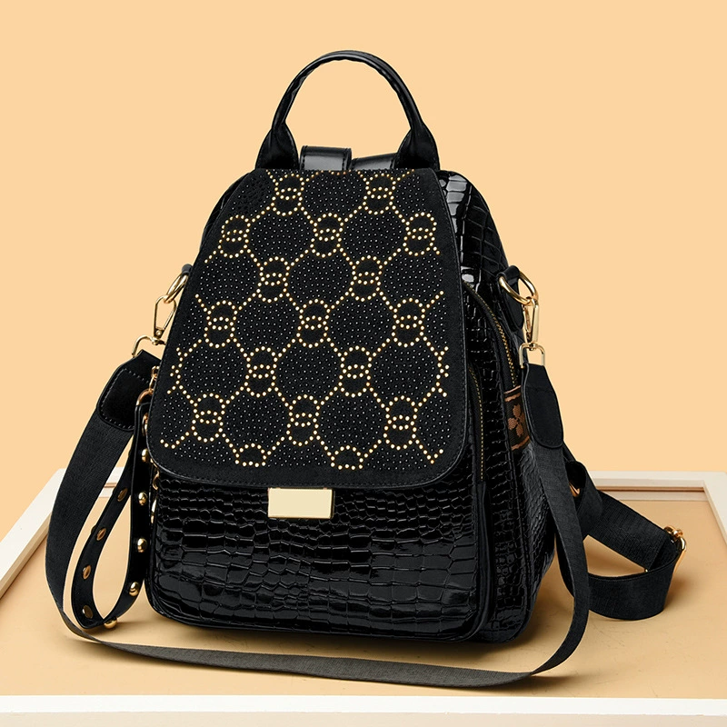 Новый стиль повседневная модная сумка на плечо дикий сплошной цвет женский рюкзак большая емкость пригородных сумок сумочка оптовая продажа