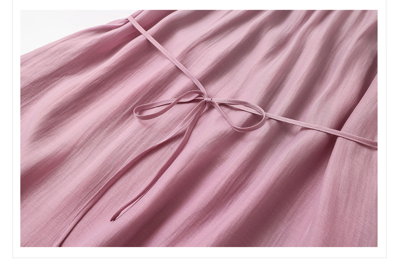 Đầm maxi nữ thắt eo tay lá sen chất Tencel phong cách dân tộc — Taro màu tím chi tiết 21