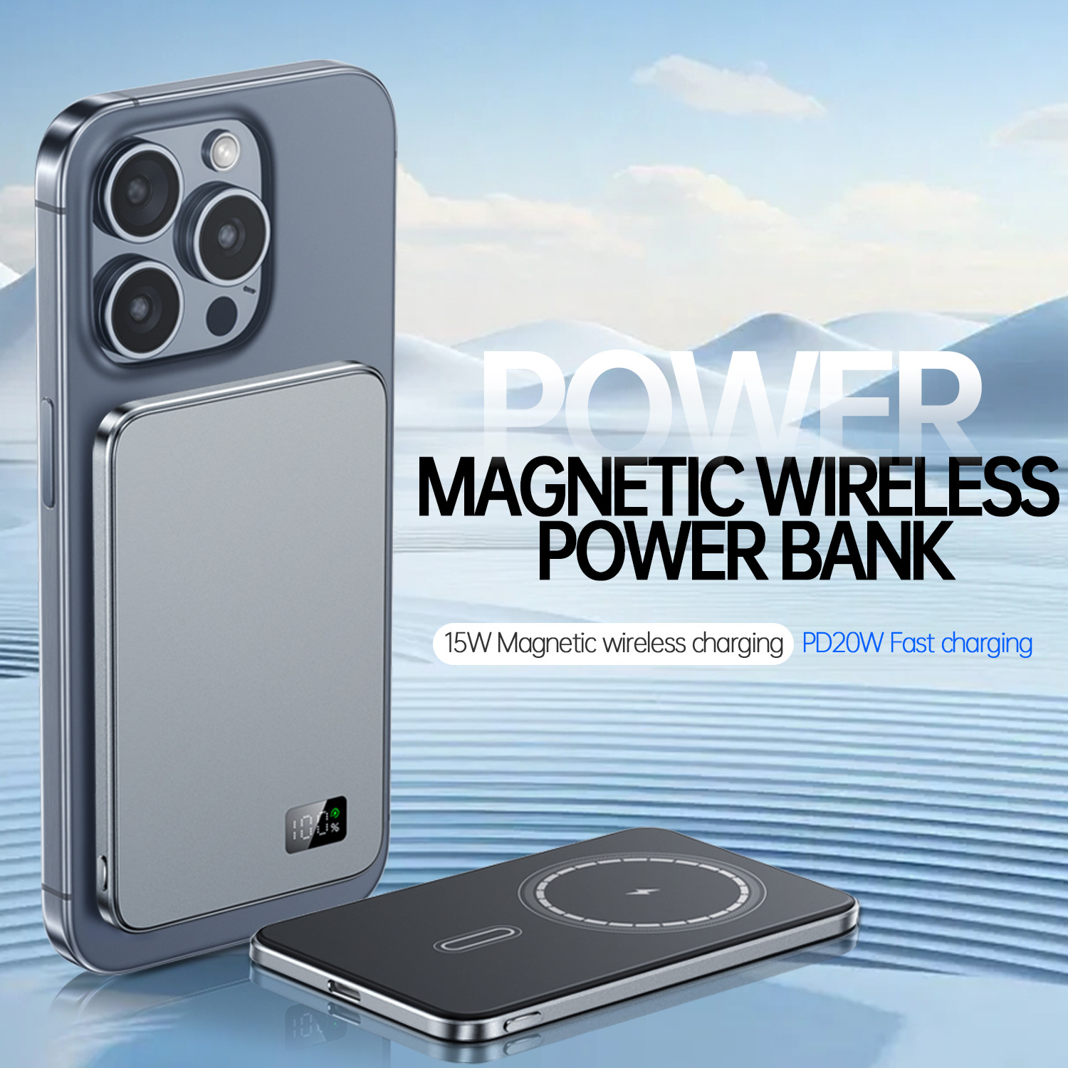 New Cross-Border Ultra-Thin Magsafe Fast Charging Wireless Magnetic Power Bank Universal Wireless Power Bank