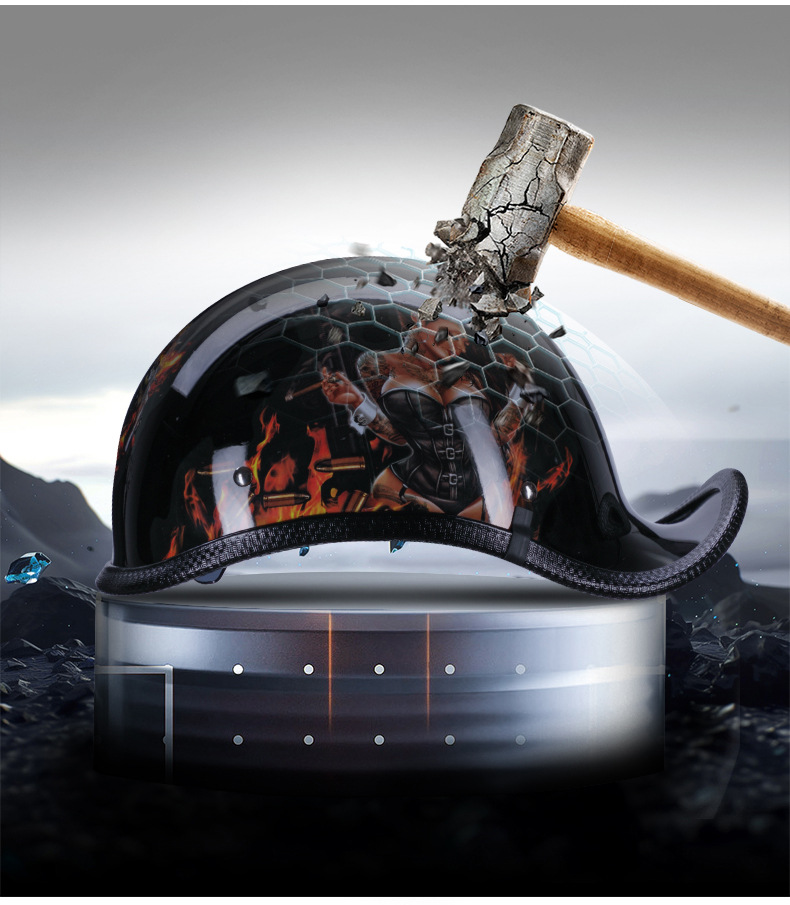 Vintage Cruiser Helmet for Electric Motorcycles, Unisex, All Seasons, New International 3C Summer Personality Half Helmet