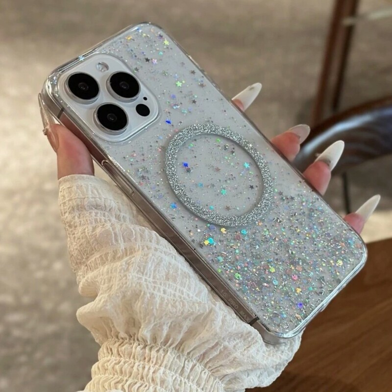 Apple 17 Glitter Magnetic Case iPhone 16 Pro Max Suitable for 13/14/15 Soft Case Anti-Fall Girl New Apple 17 Glitter Magnetic Case iPhone 16 Pro Max Suitable for 13/14/15 Soft Case Anti-Fall Girl New