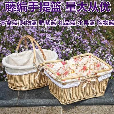 Rattan Handbaskets shopping basket Hamper Pick gift Baskets Willow Storage baskets Picnic basket Cleaning