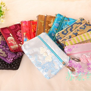 Hot Selling Special Price Brocade Printed Double Zipper Coin Purse