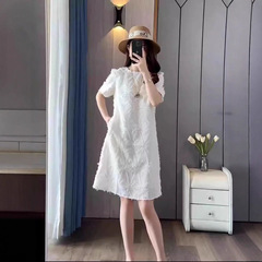 正品哥家新款2025夏季法式显瘦高贵女装浪漫唯美正肩宽松连衣裙女