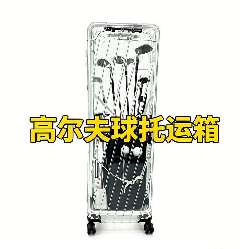 Golf Bag, Men's and Women's Aviation Bag, Hard-Shell Aircraft Transport Case with Wheels, Hard-Shell Aviation Case, Large-Capacity Transport Case