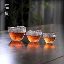 MPM3日式玻璃主人杯功夫茶杯品茗杯个人喝茶杯子茶具客人锤纹酒杯
