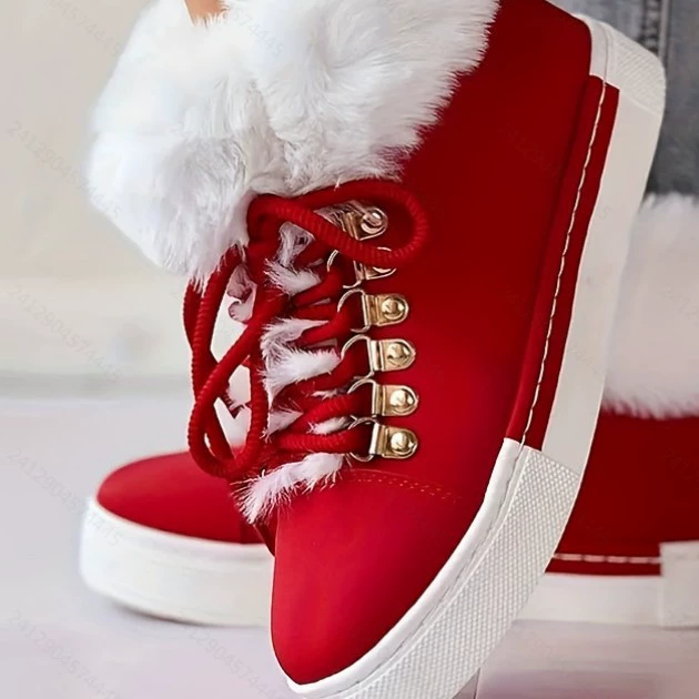 Европейские и американские зимние короткие длинные меховые кожаные зимние ботинки для женщин, экспортный стиль, большие размеры, утолщенные ботинки на флисовой подкладке Temu