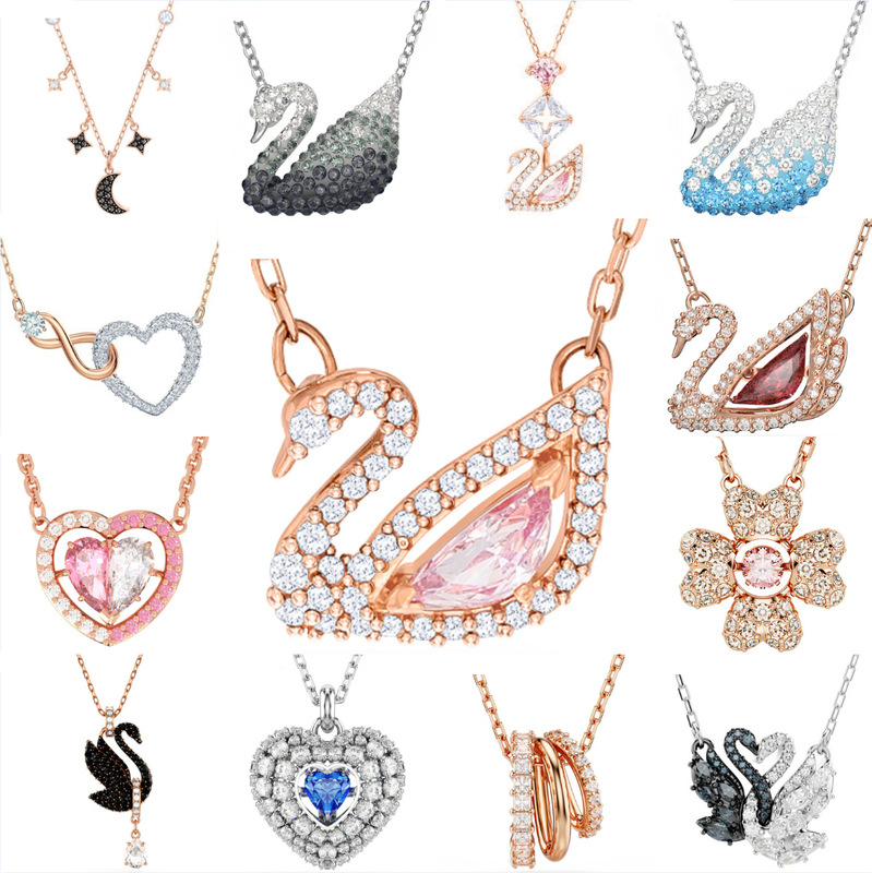 Shijia Devil's Eye Necklace Swarovski Dynamic Tassel Swan Dancing Heart Clavicle Chain Cross-Border