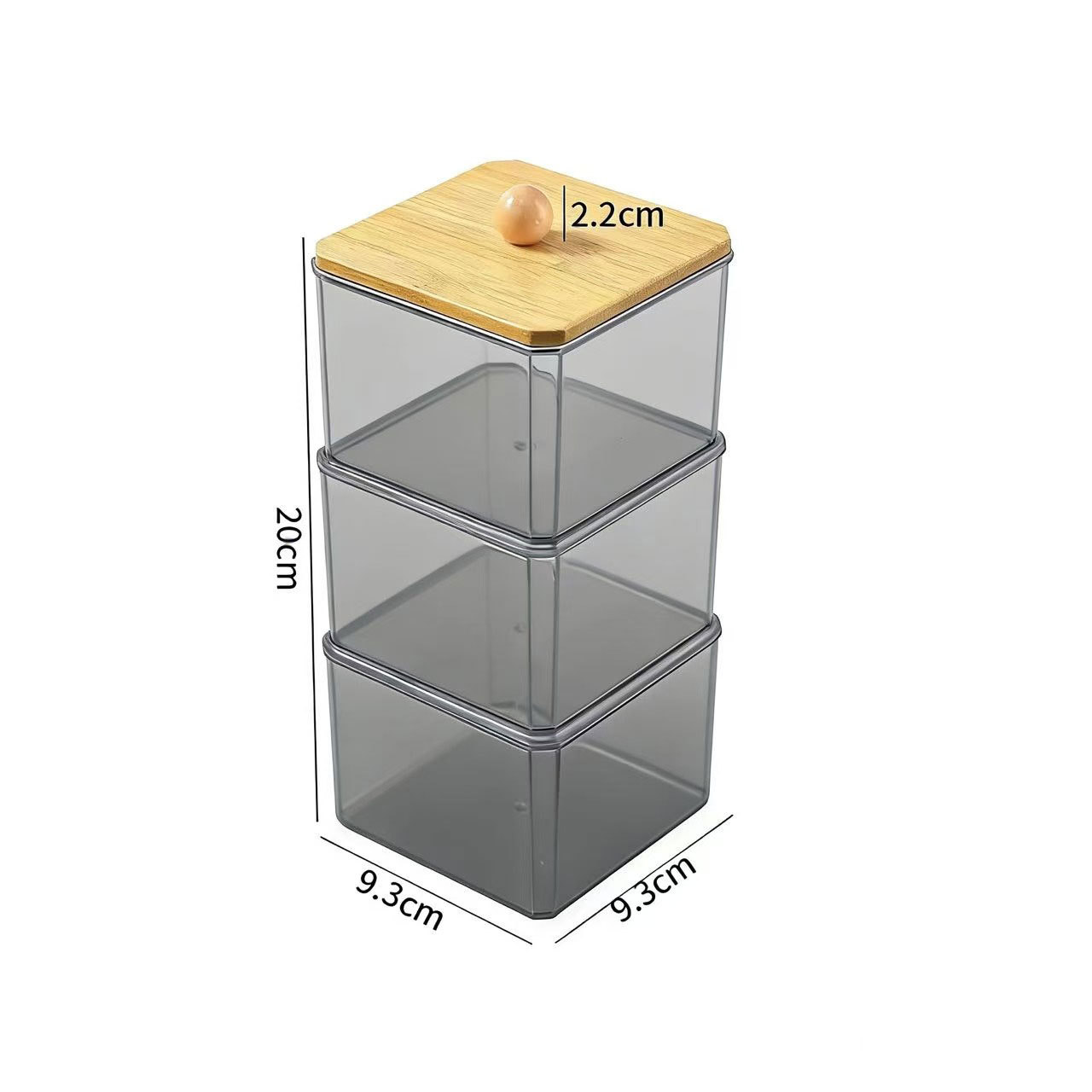 [Tienda de fábrica gris transparente] caja de almacenamiento de algodón acrílico se puede superponer portátil permeable a la ceniza para el almacenamiento de maquillaje doméstico