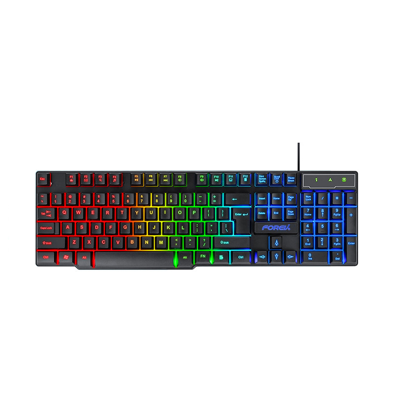 Juegos de deportes electrónicos conjuntos de teclado y ratón arco iris de luz 104 teclas q305s cableado teclado y ratón conjunto mecánico