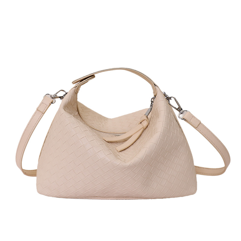 Nicho trenzado bolso de cubo para mujeres 2026 verano nuevo bolso de hombro portátil bolso de gran capacidad diaria