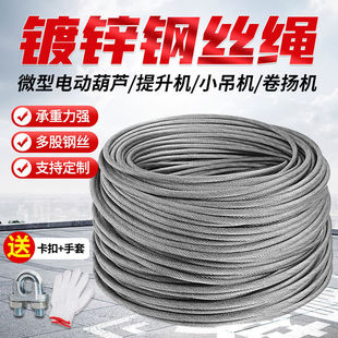 Anti-rotation wire rope galvanized wear-resistant small crane mini electric hoist hoist brick crane special