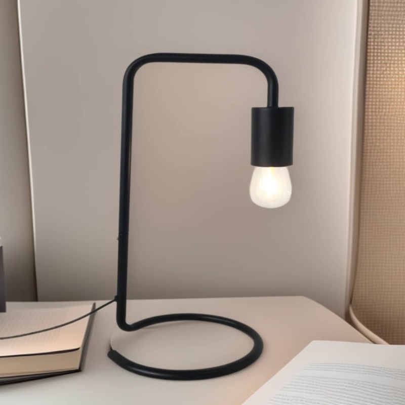 Lámparas de escritorio retro de estilo industrial americano metal negro cabecera de cama lámpara de escritorio dormitorio simple estudio de hotel pequeña lámpara de escritorio