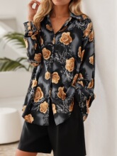 T 13666 Print Splicing Long Sleeve Top Set ӡ��ƴ�ӳ�������