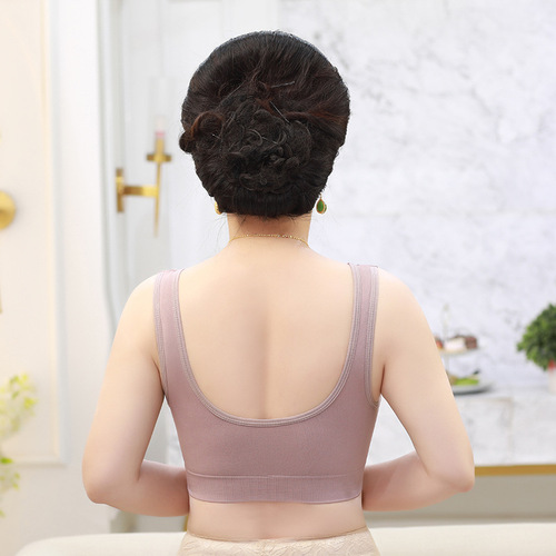 Mom's underwear, no wire bra, women's thin tank top bra, middle-aged and elderly sports bra, plus size bra