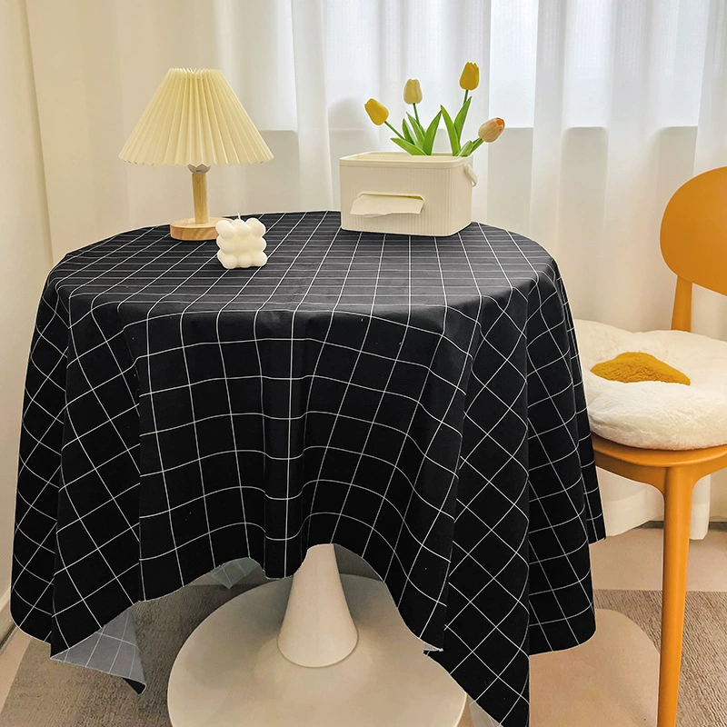 Net red plaid tablecloth Ins wind girl heart round table cloth layout dust dining table cloth coffee table padding
