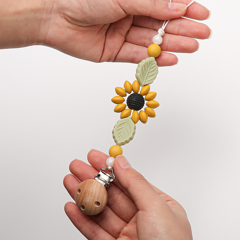 Productos para bebés Hemu Circle Creative Baby Silicona Bead Mordedura Molde Cadena de chupete Cadena anti-caída Nuevo