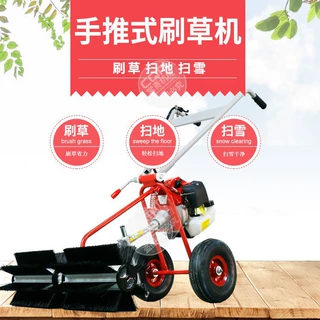 贴牌小型手推式刷草机汽油二冲程操场人造草坪滚刷式清扫机梳草机