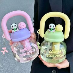新しい夏には、ポットを持って大容量のダブル飲料カップの高颜値女性ストローカップの転倒防止プラスチックカップの携帯カップ