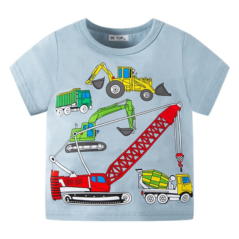 Camiseta de manga corta para niños estilo coreano de verano 2025, top de algodón puro para niños, ropa moderna para niños, fabricante, dropshipping.