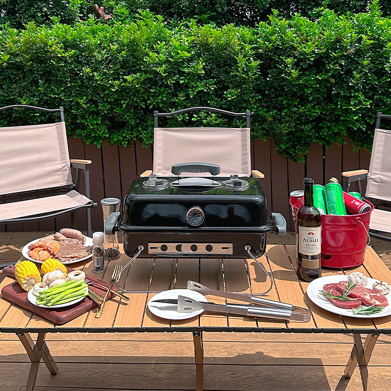 Patas plegables parrilla portátil mesa de picnic al aire libre parrilla de barbacoa portátil doméstica parrilla de barbacoa plegable