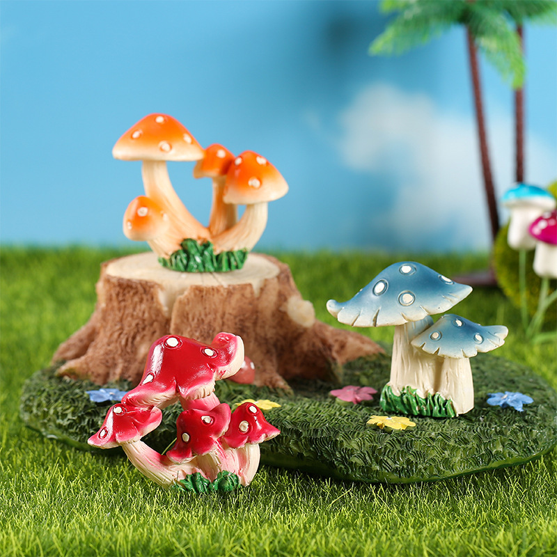 Creative ZAKKA mushroom series Moss micro-landscape fleshy potted plants with decorations decorative ornaments resin