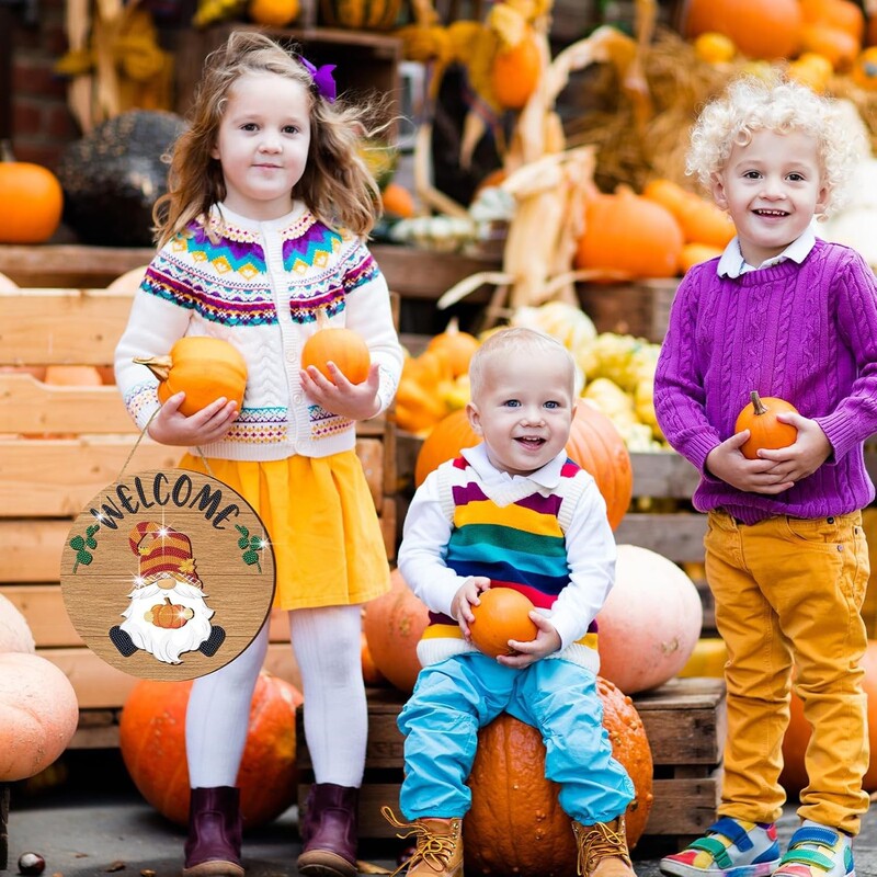 Amazon's New 29-Piece Autumn Interchangeable Wooden Gnome Decorations with Magnets